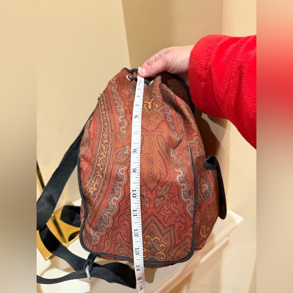 Etro Vintage Red and Brown Paisley Backpack - Picture 8 of 10